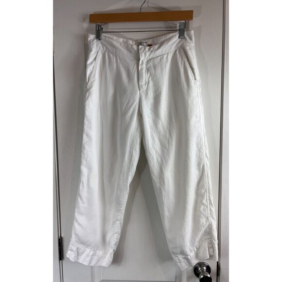 Old Navy Women's 100% Linen Capri Pants Just Below Waist Lined Size 4 - Picture 1 of 11